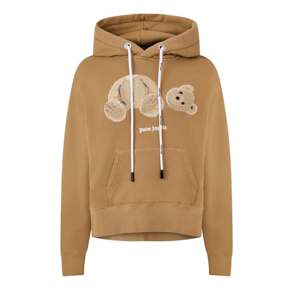 Palm Angels Bear Hoodie - Beige/White
